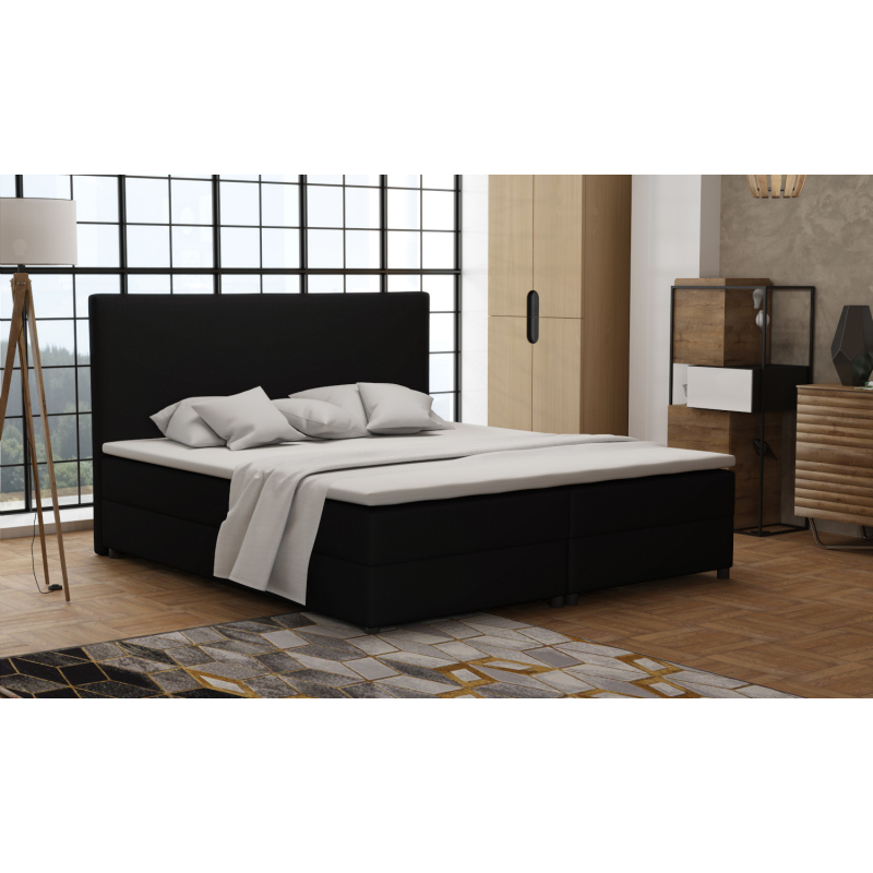 Boxspringová postel 160x200 s nožičkami 5 cm CYRILA - černá