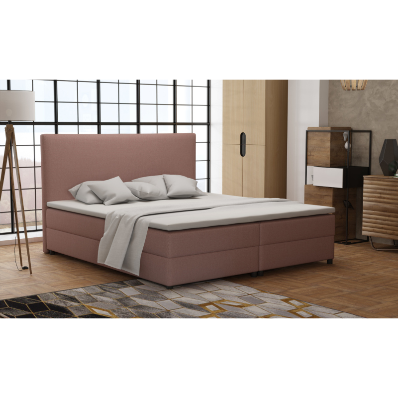 Boxspringová postel 160x200 s nožičkami 5 cm CYRILA - růžová
