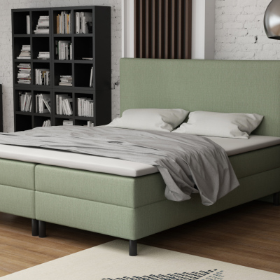 Čalouněná manželská postel 160x200 s nožičkami 12 cm CYRILA - zelená