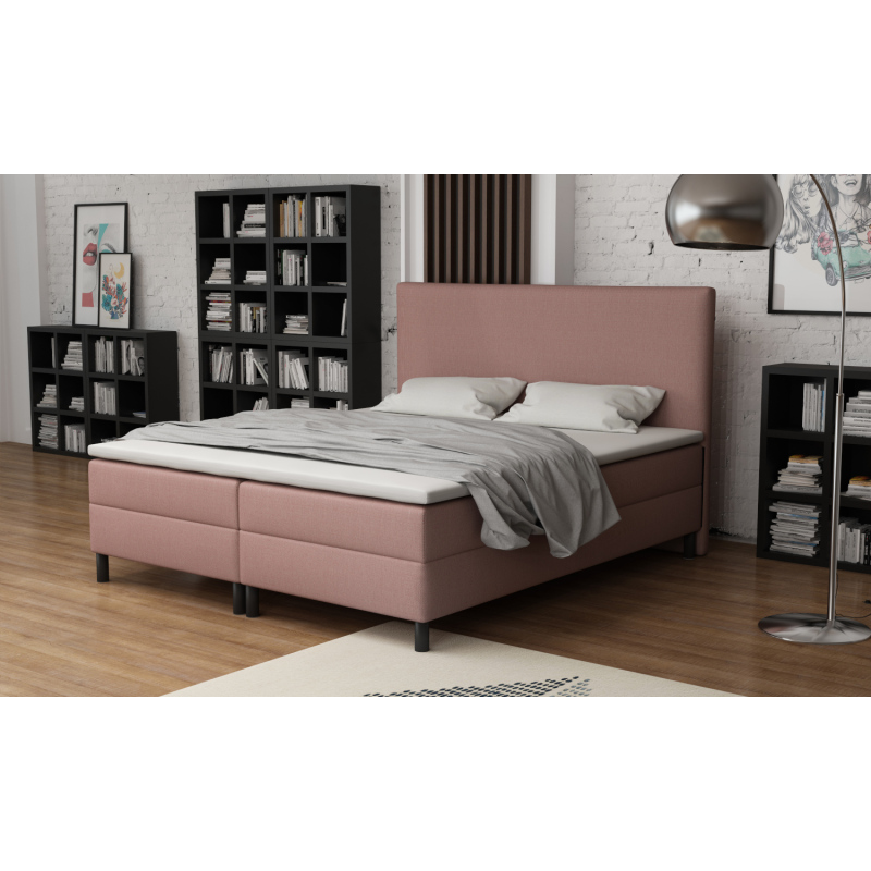 Čalouněná manželská postel 160x200 s nožičkami 12 cm CYRILA - růžová