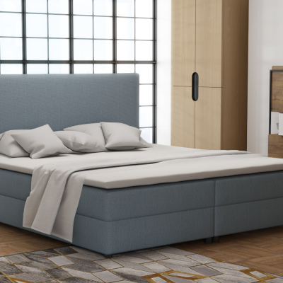 Boxspringová postel 180x200 s nožičkami 5 cm CYRILA - modrá
