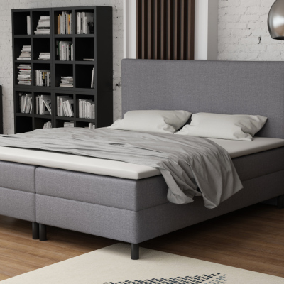 Čalouněná manželská postel 180x200 s nožičkami 12 cm CYRILA - šedá