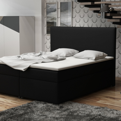 Boxspringová postel 140x200 s nožičkami 5 cm MIRKA - černá