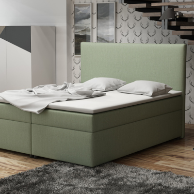 Boxspringová postel 140x200 s nožičkami 5 cm MIRKA - zelená