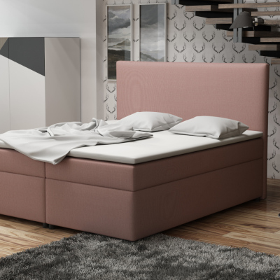Boxspringová postel 140x200 s nožičkami 5 cm MIRKA - růžová