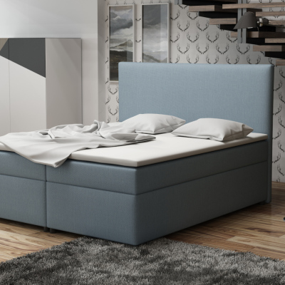 Boxspringová postel 140x200 s nožičkami 5 cm MIRKA - modrá