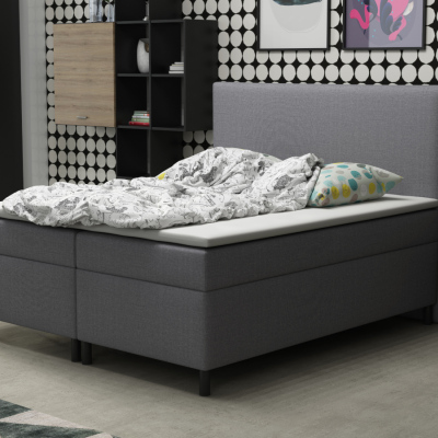 Čalouněná manželská postel 140x200 s nožičkami 12 cm MIRKA - šedá
