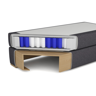 Boxspringová postel 160x200 s nožičkami 5 cm MIRKA - hnědá
