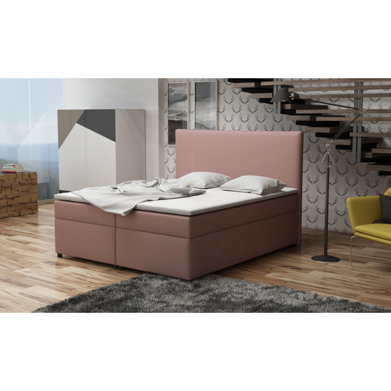 Boxspringová postel 160x200 s nožičkami 5 cm MIRKA - růžová