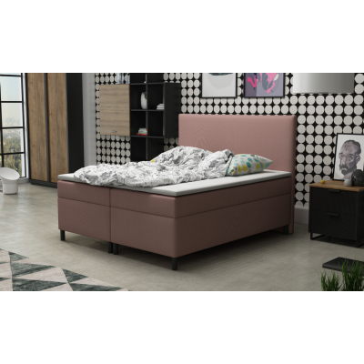 Čalouněná manželská postel 180x200 s nožičkami 12 cm MIRKA - růžová