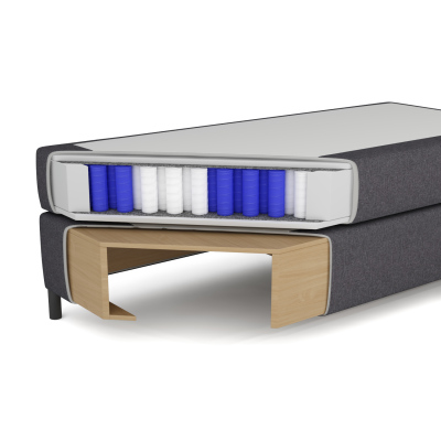 Čalouněná manželská postel 180x200 s nožičkami 12 cm MIRKA - modrá