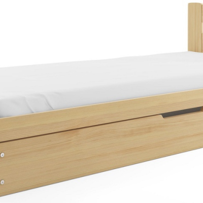 Dětská postel s úložným prostorem bez matrace 90x200 LYDIE - borovice