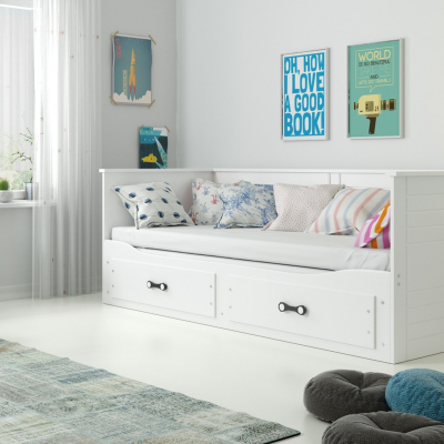 Dětská postel s přistýlkou a matracemi 80x200 ALIDA - bílá