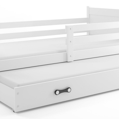 Dětská postel s přistýlkou a matracemi 90x200 FERGUS - bílá