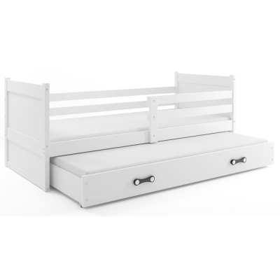 Dětská postel s přistýlkou a matracemi 90x200 FERGUS - bílá