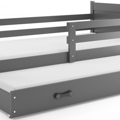 Dětská postel s přistýlkou bez matrací 90x200 FERGUS - grafit