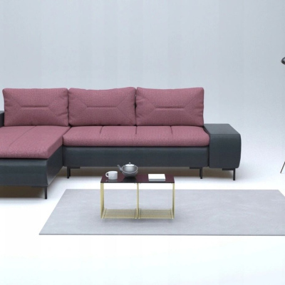 Rozkládací sedací souprava PROKOP - šedá / růžová