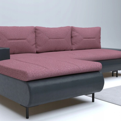 Rozkládací sedací souprava PROKOP - šedá / růžová