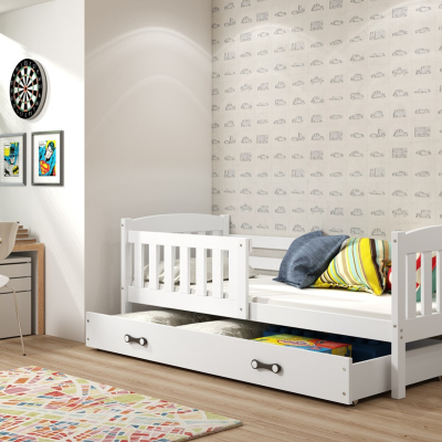 Dětská postel s úložným prostorem bez matrace 90x200 BRIGID - bílá