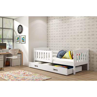 Dětská postel s úložným prostorem bez matrace 90x200 BRIGID - bílá