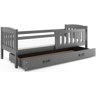 Dětská postel s úložným prostorem bez matrace 80x190 BRIGID - grafit