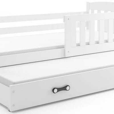 Dětská postel s přistýlkou a matracemi 90x200 BRIGID - bílá