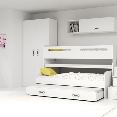 Dětská patrová postel s úložným prostorem bez matrací 80x200 IDA 1 - bílá