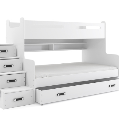 Dětská patrová postel s úložným prostorem bez matrací 80x200 IDA 3 - bílá