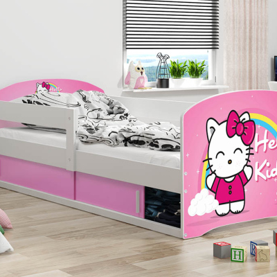 Dětská postel s úložným prostorem bez matrace 80x160 KOČKA 1 - bílá