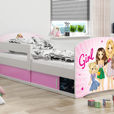 Dětská postel s úložným prostorem s matrací 80x160 HOLKY 1 - bílá