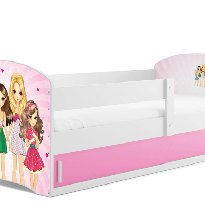 Dětská postel s úložným prostorem s matrací 80x160 HOLKY 1 - bílá