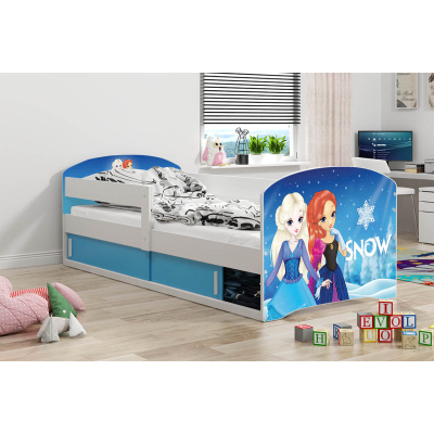 Dětská postel s úložným prostorem s matrací 80x160 PRINCEZNY 1 - bílá