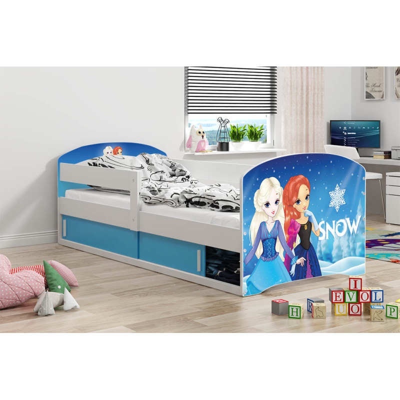 Dětská postel s úložným prostorem bez matrace 80x160 PRINCEZNY 1 - bílá