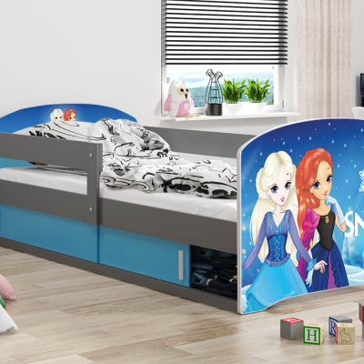 Dětská postel s úložným prostorem bez matrace 80x160 PRINCEZNY 1 - grafit
