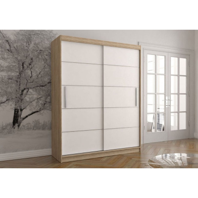 Praktická šatní skříň VALA 06 - šířka 150 cm, dub sonoma / bílá
