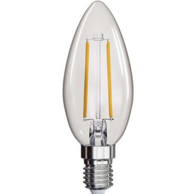 LED filamentová žárovka, E14, Candle, 2W, 250lm, 4100K, neutrální bílá