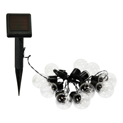 LED solární řetěz CHILLIWACK, 10x LED dioda, teplá bílá, 3,8m, čiré žárovky