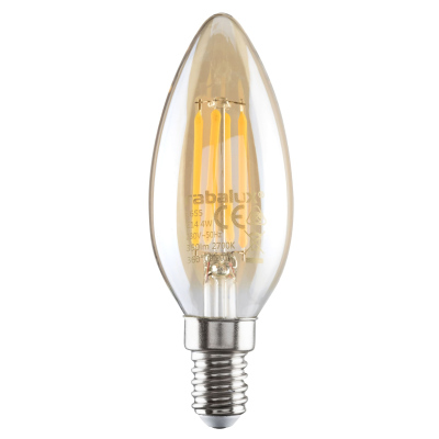 Filamentová LED žárovka, E14, Candle, 4W, 350lm, 2700K, teplá bílá