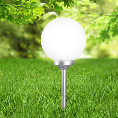 Zahradní LED zapichovací osvětlení SOLAR, 70x30cm, tvar koule, stříbrnobílé