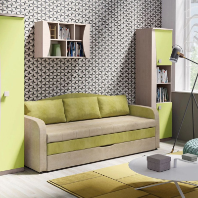 Rozkládací pohovka s úložným prostorem TURAN - zelená