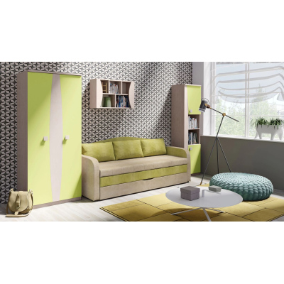 Rozkládací pohovka s úložným prostorem TURAN - zelená