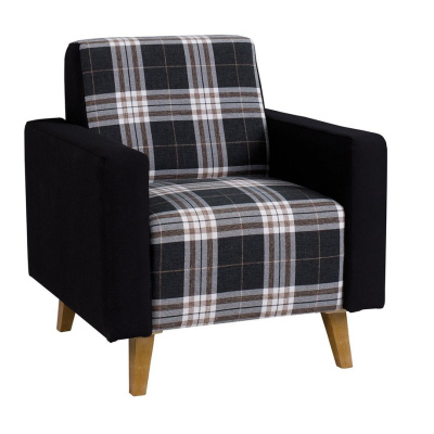 Čalouněné křeslo MURIEL - šedé / černé