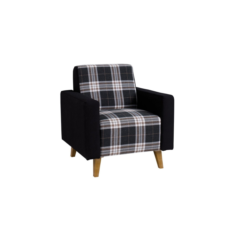 Čalouněné křeslo MURIEL - šedé / černé