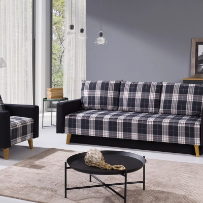 Čalouněné křeslo MURIEL - šedé / černé