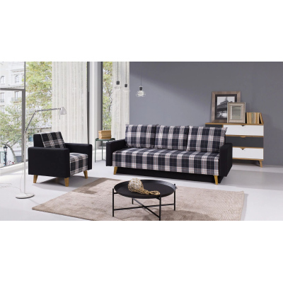 Čalouněné křeslo MURIEL - šedé / černé