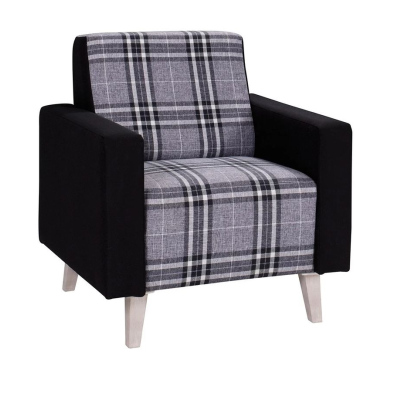 Čalouněné křeslo MURIEL - bílé / černé