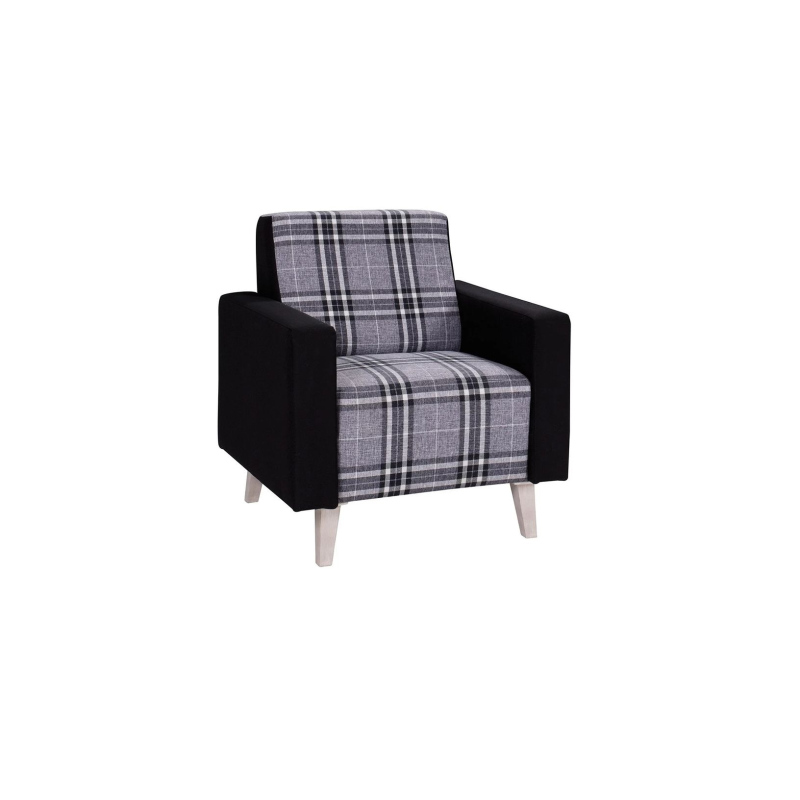 Čalouněné křeslo MURIEL - bílé / černé