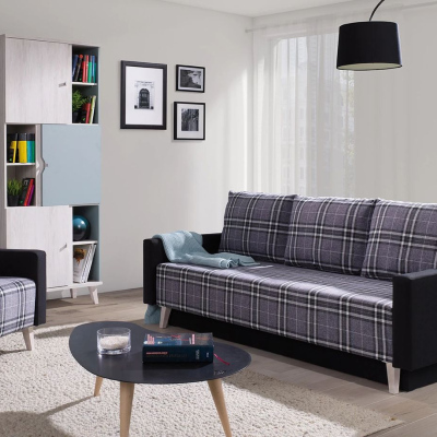 Čalouněné křeslo MURIEL - bílé / černé