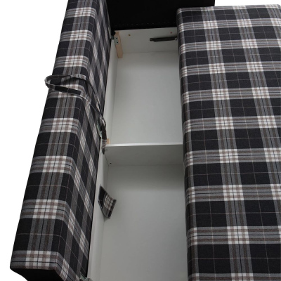 Čalouněná rozkládací sedačka s úložným prostorem MURIEL - šedá / černá