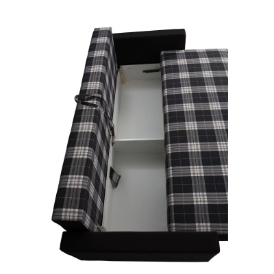 Čalouněná rozkládací sedačka s úložným prostorem MURIEL - šedá / černá